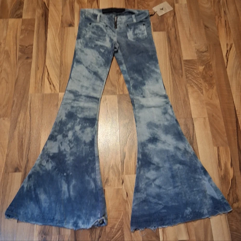 Oneteaspoon Tie Dye Cord Ziggy's Super Flare Bell Bottom Pants - Picture 2 of 11